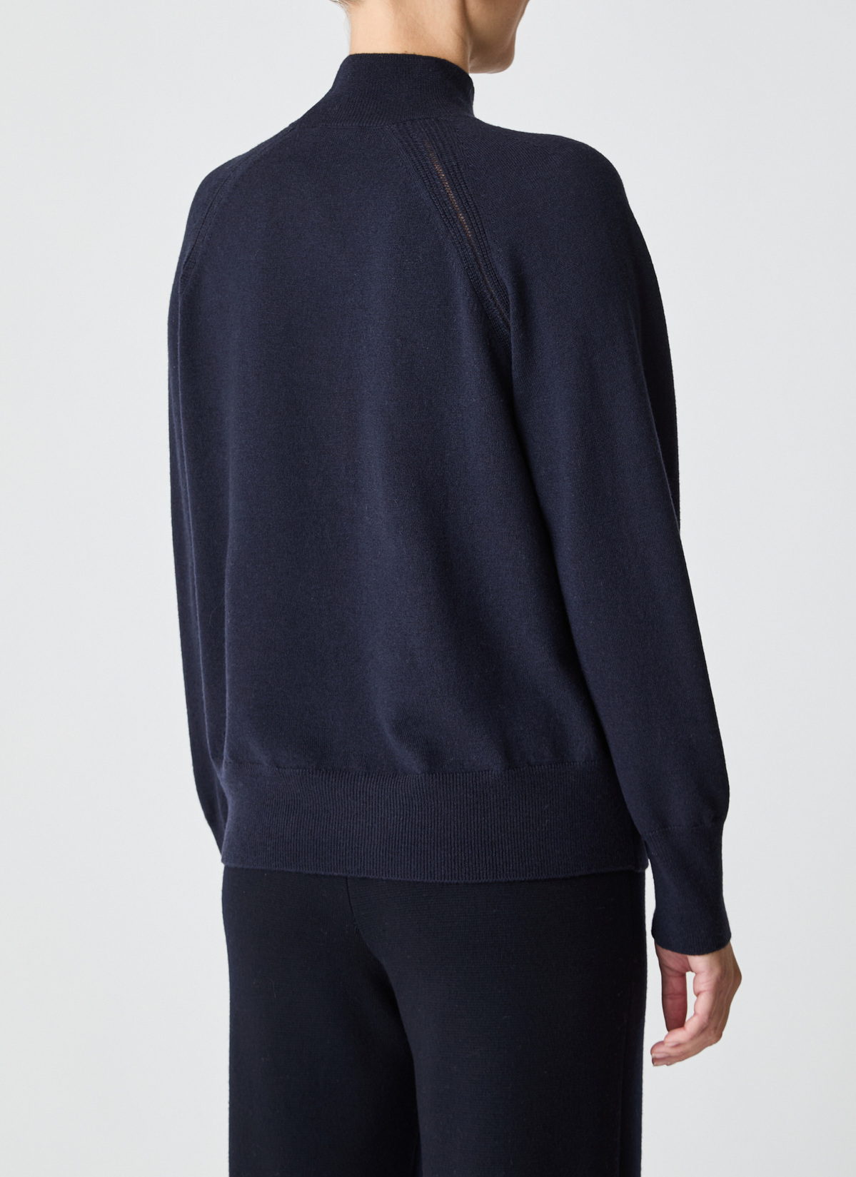 Pullover Stehkragen 1/1 Arm, Navy Rückansicht