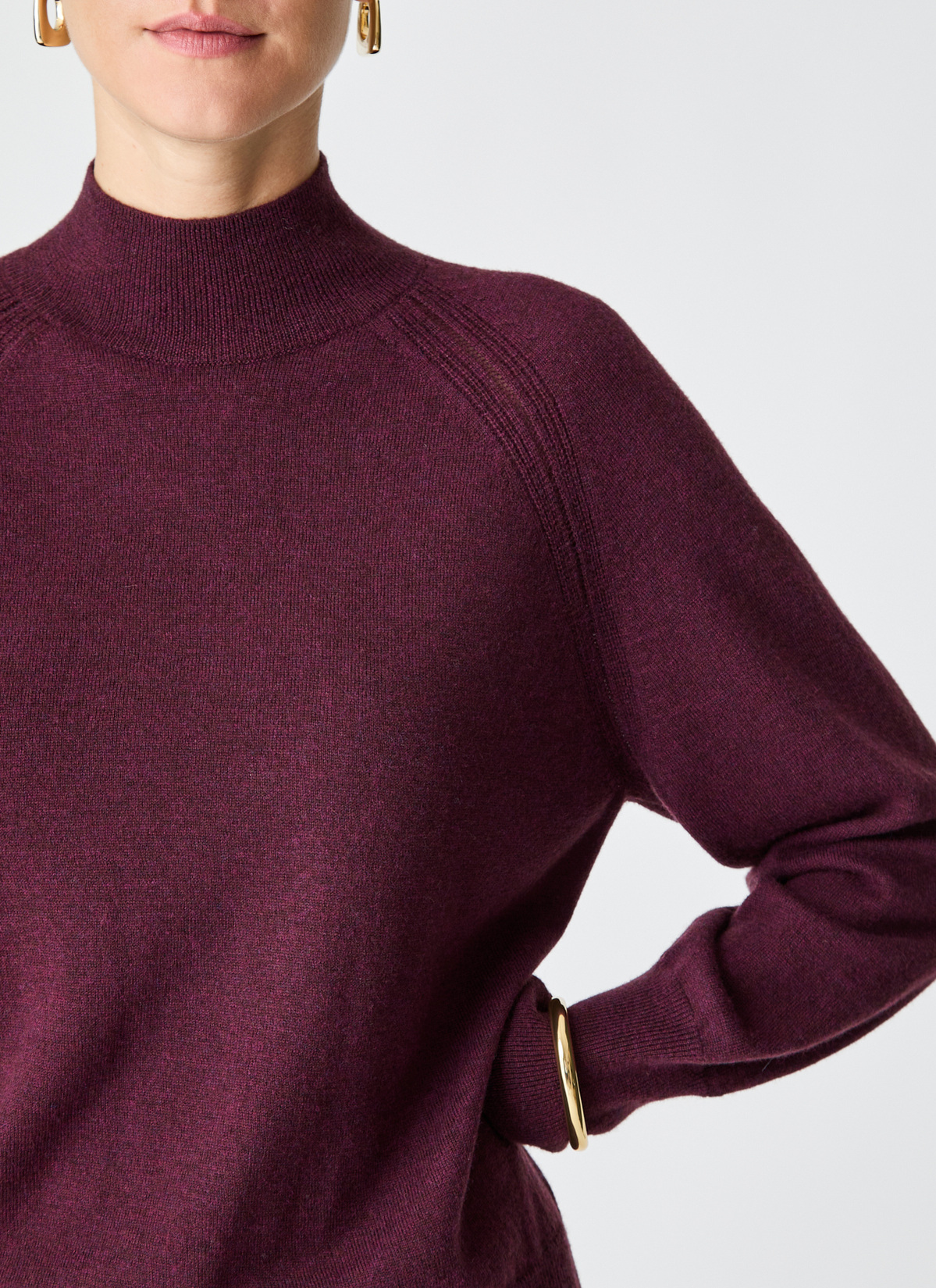 Pullover Stehkragen 1/1 Arm, Oxid Red Detailansicht 2