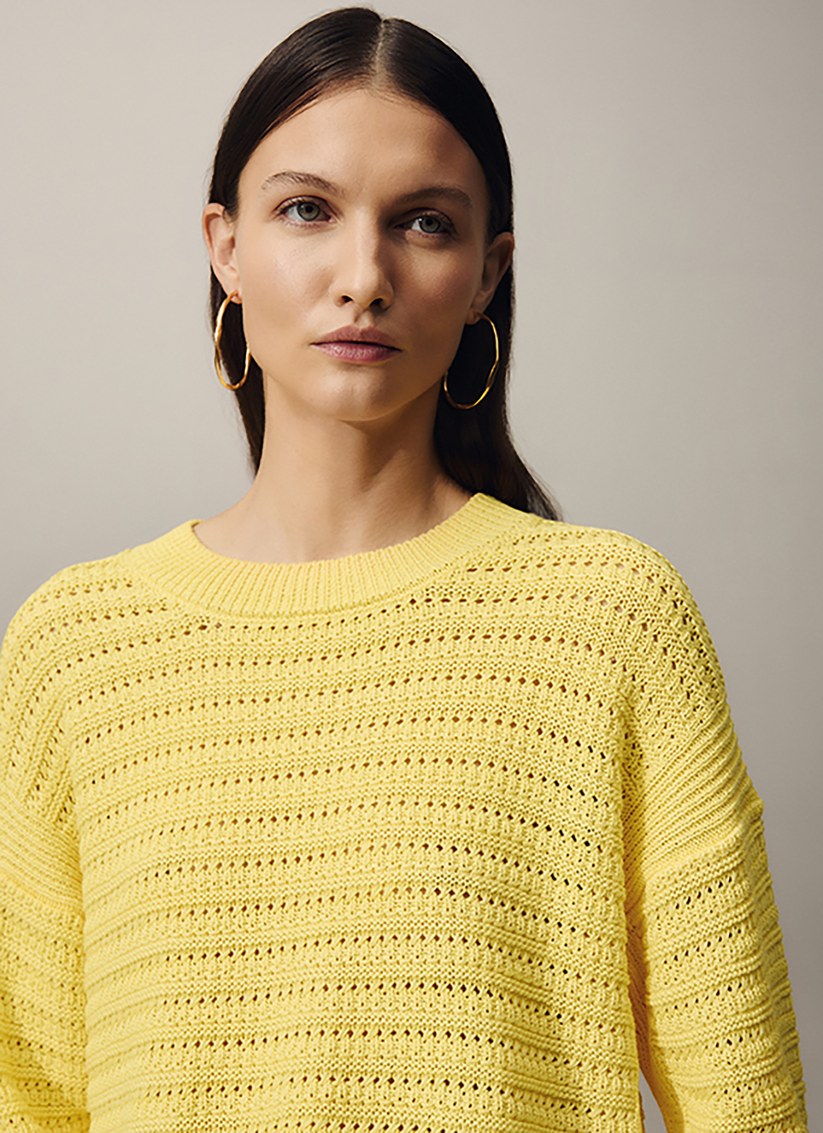 Pullover Rundhals 1/1 Arm, Lemon Zest Frontansicht