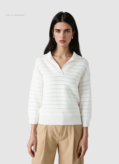 Pullover Polo 1/2 Arm width=