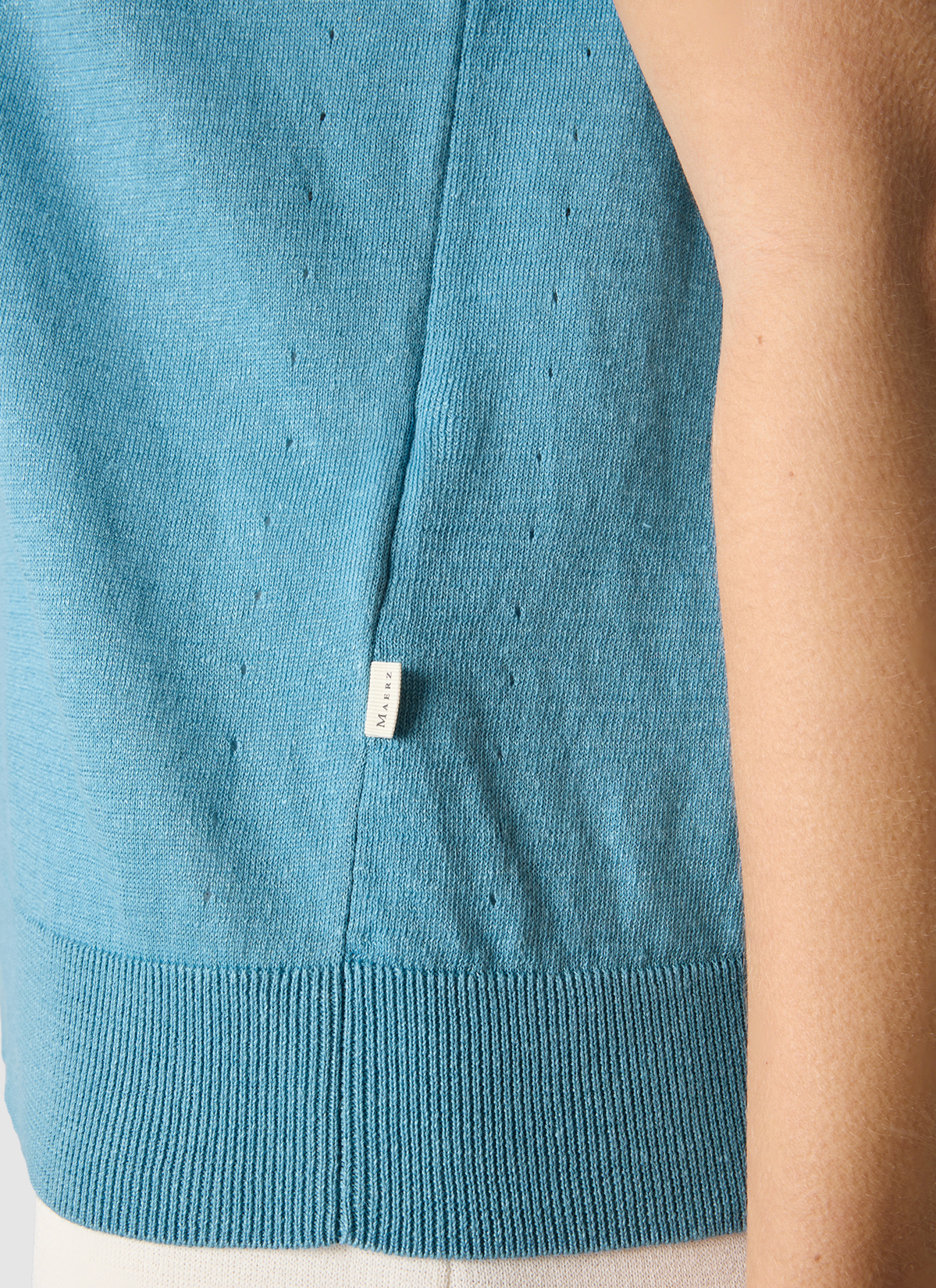 Pullover Rundhals 1/2 Arm, Delphinium Blue Detailansicht 1