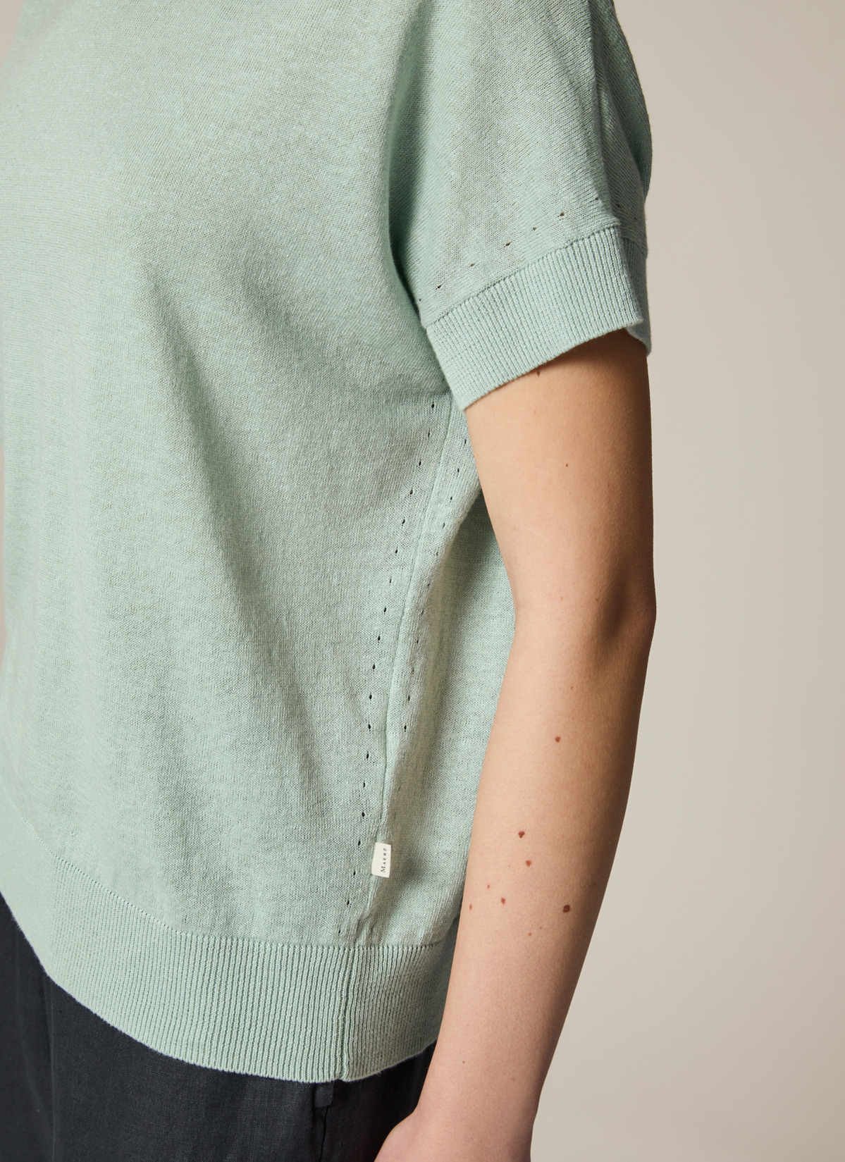 Pullover Rundhals 1/2 Arm, Light Aqua Detailansicht 1