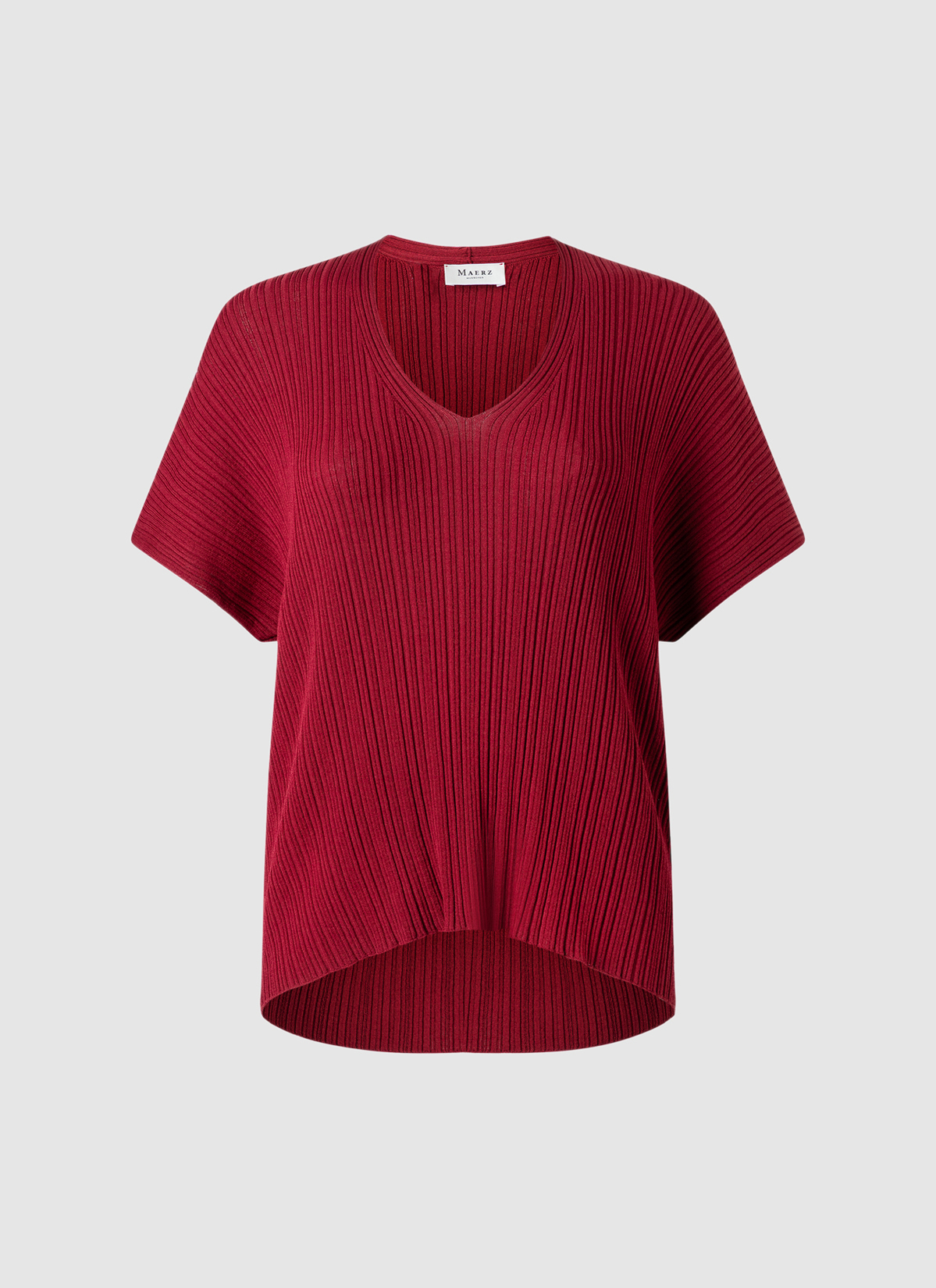 Pullover V-Neck 1/2 Arm, Red Pear
