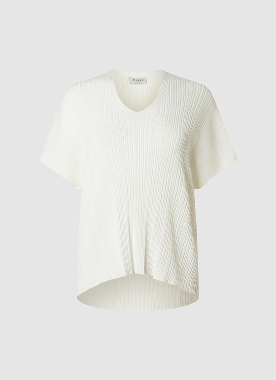 Pullover V-Neck 1/2 Arm Off White Frontansicht
