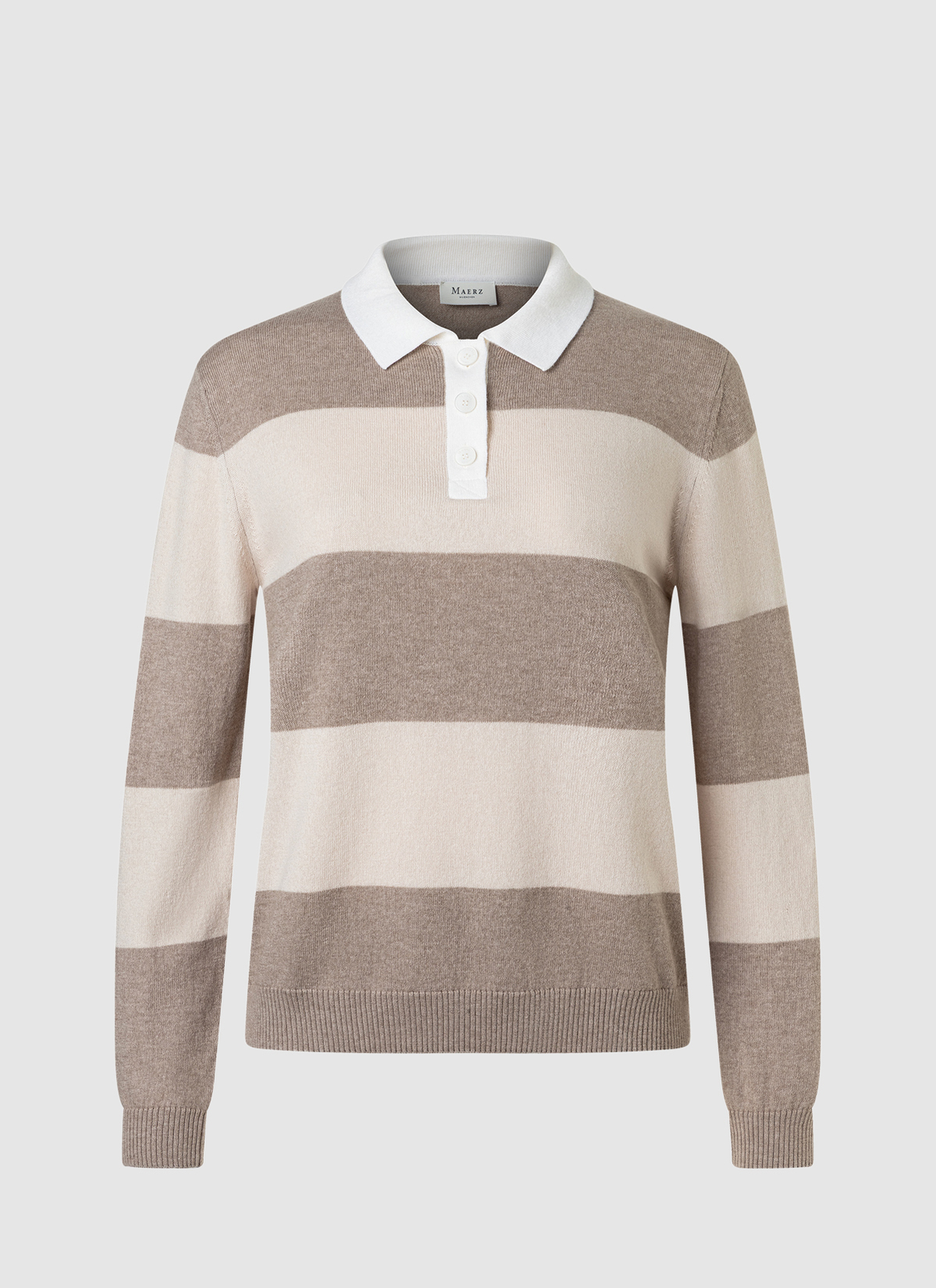 Pullover Polokragen Knopf 1/1 Arm, French Oak 