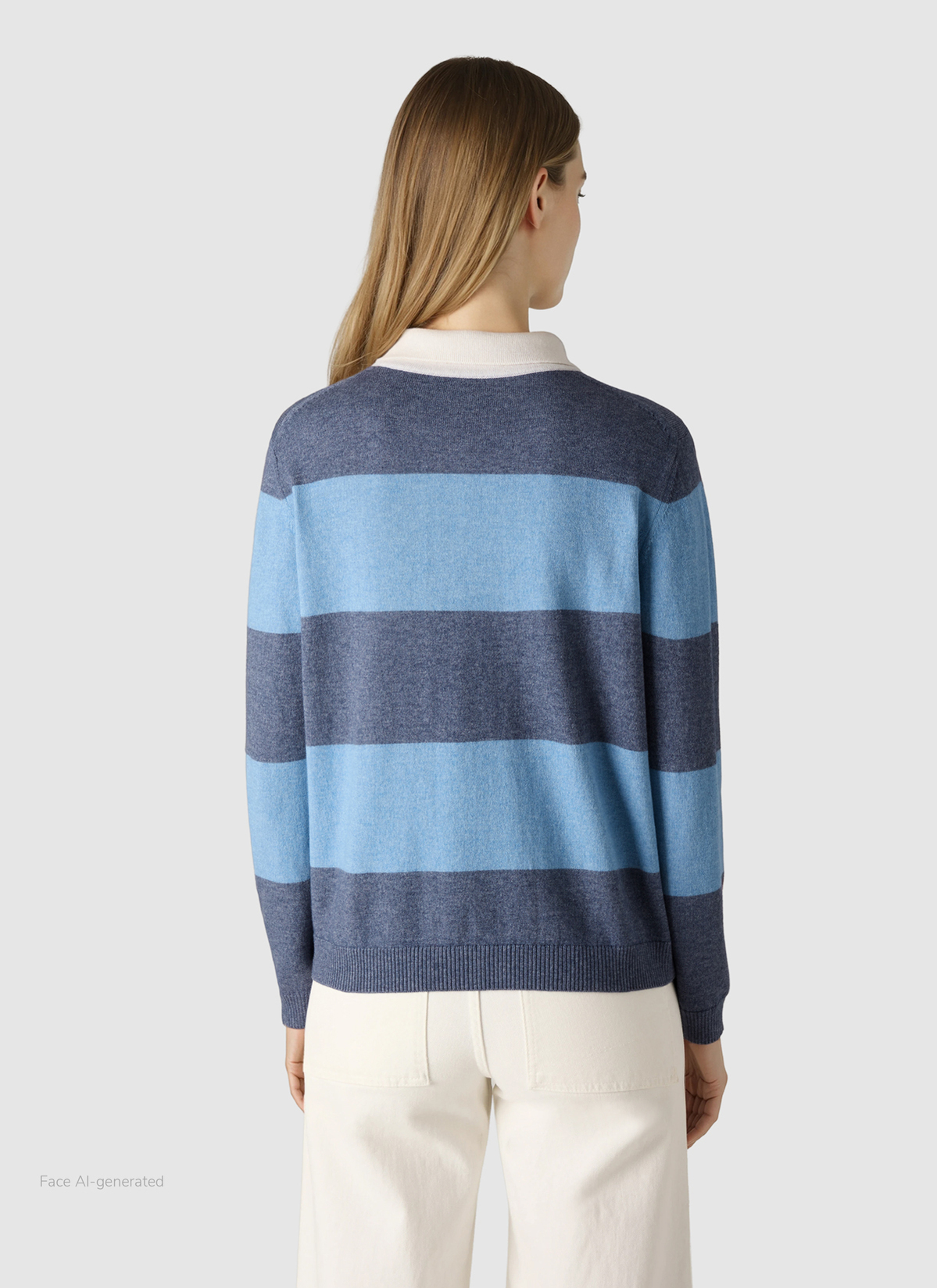 Pullover Polokragen Knopf 1/1 Arm, Midnight Sail Rückansicht