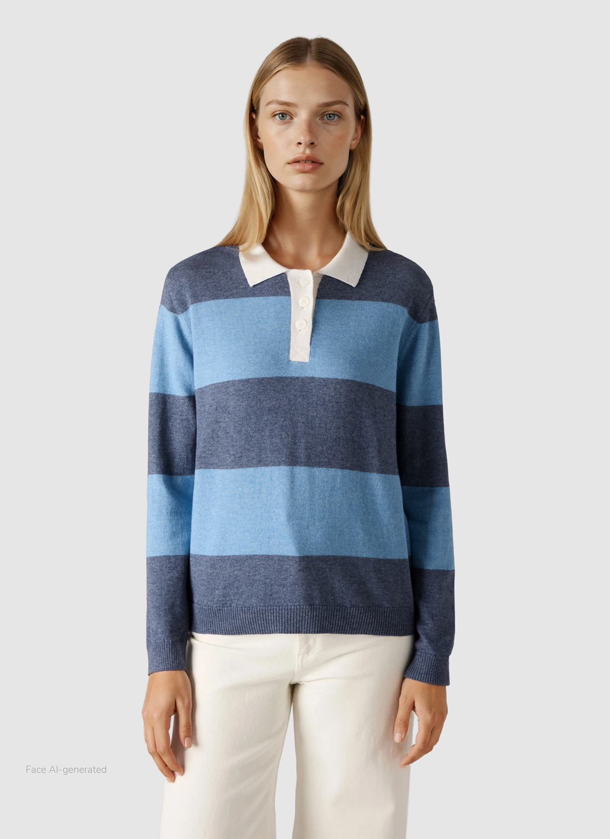 Pullover Polokragen Knopf 1/1 Arm, Midnight Sail Detailansicht 2