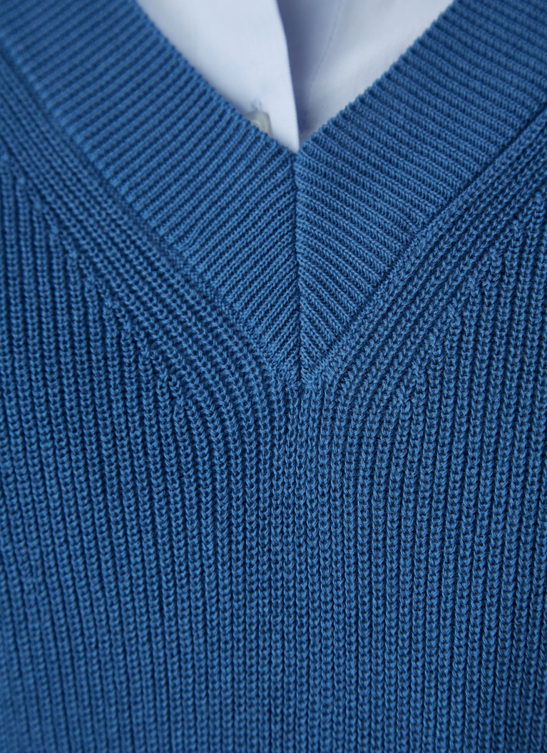 Pullover V-Neck 1/2 Arm, Blue Grape Detailansicht 1