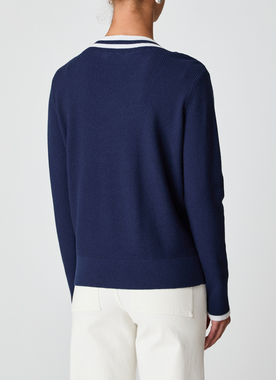 Pullover V-Ausschnitt 1/1 Arm Bright Night Frontansicht
