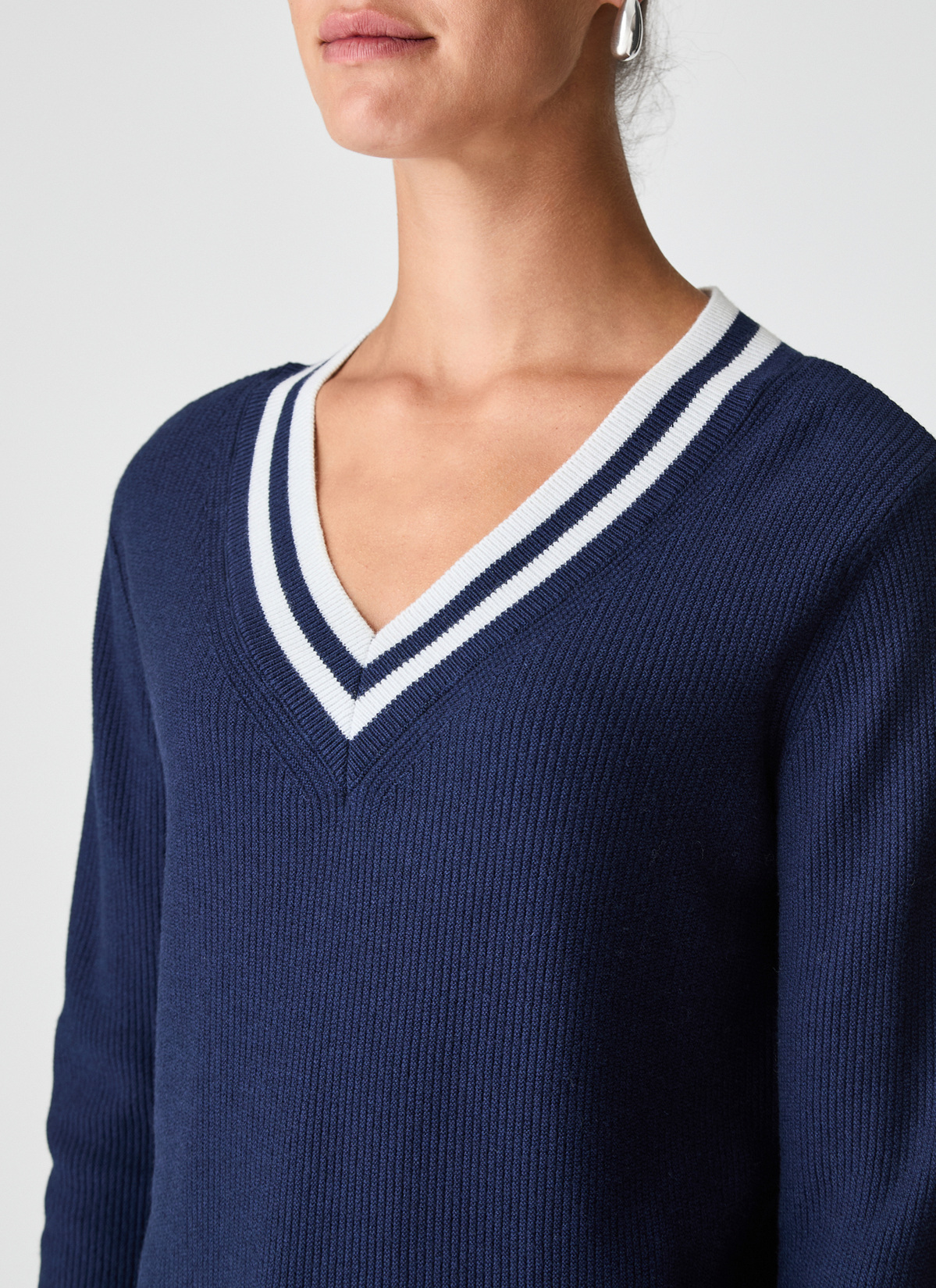 Pullover V-Ausschnitt 1/1 Arm, Bright Night Detailansicht 2