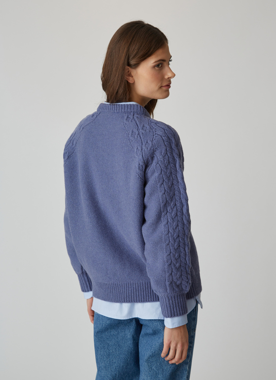 Pullover Rundhals 1/1 Arm Lapis Frontansicht