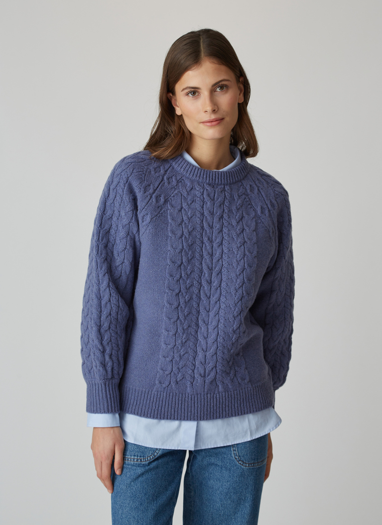 Pullover Rundhals 1/1 Arm, Lapis Detailansicht 1