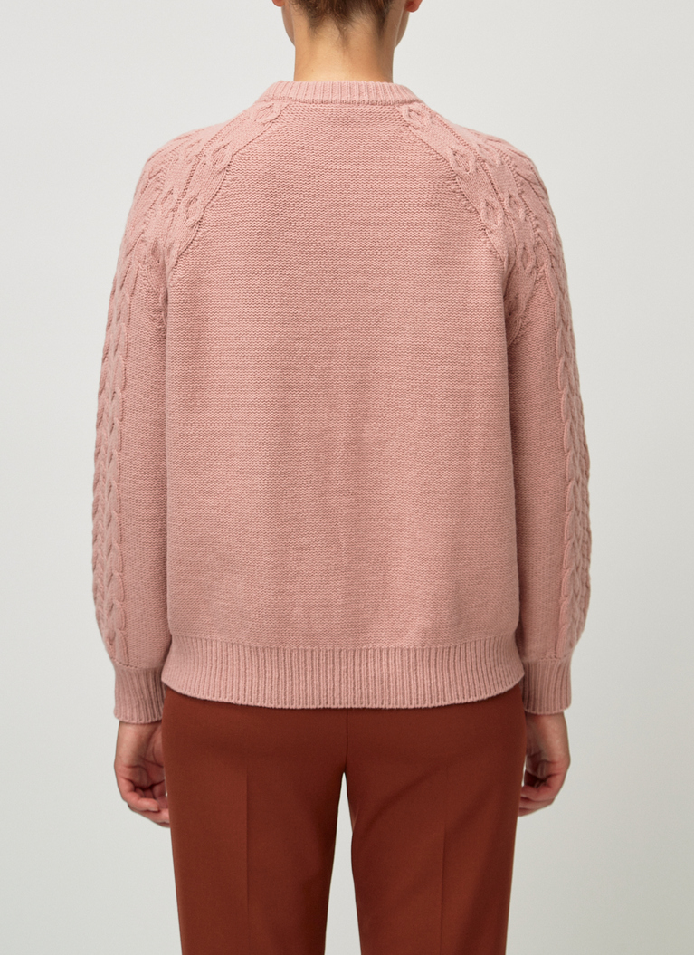 Pullover Rundhals 1/1 Arm, Rosé Rückansicht