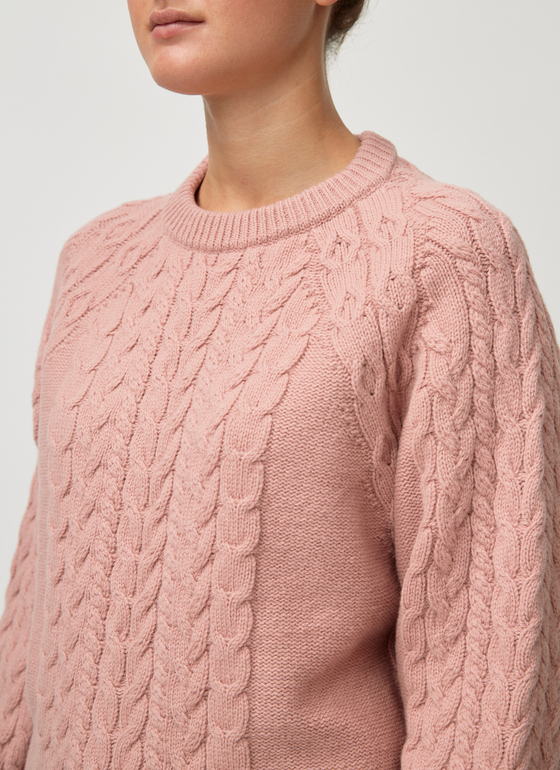 Pullover Rundhals 1/1 Arm Rosé Frontansicht