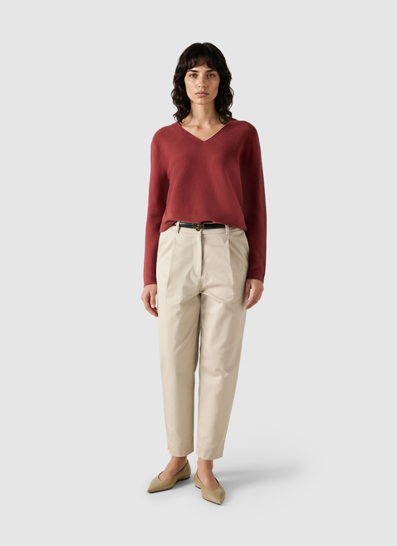 Pullover V-Ausschnitt 1/1 Arm Red Pear Frontansicht