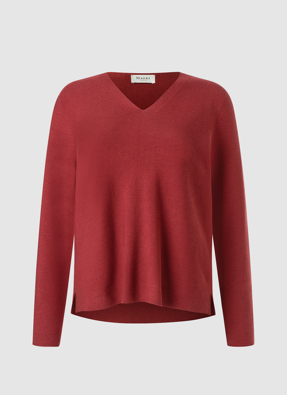 Pullover V-Ausschnitt 1/1 Arm Red Pear Frontansicht