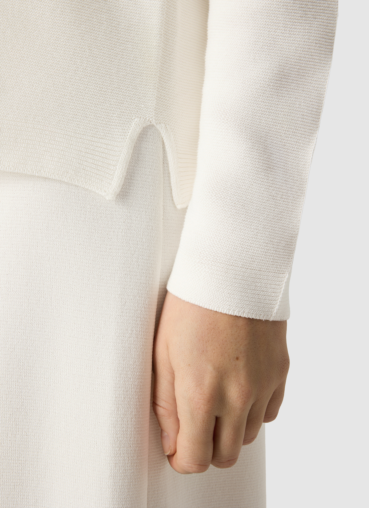 Pullover V-Ausschnitt 1/1 Arm, New White Detailansicht 1