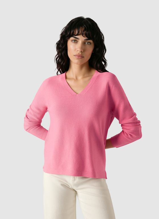 Pullover V-Ausschnitt 1/1 Arm Chateau Rose Frontansicht