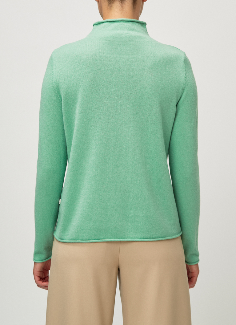 Pullover Stehkragen 1/1 Arm, Green Mint Rückansicht