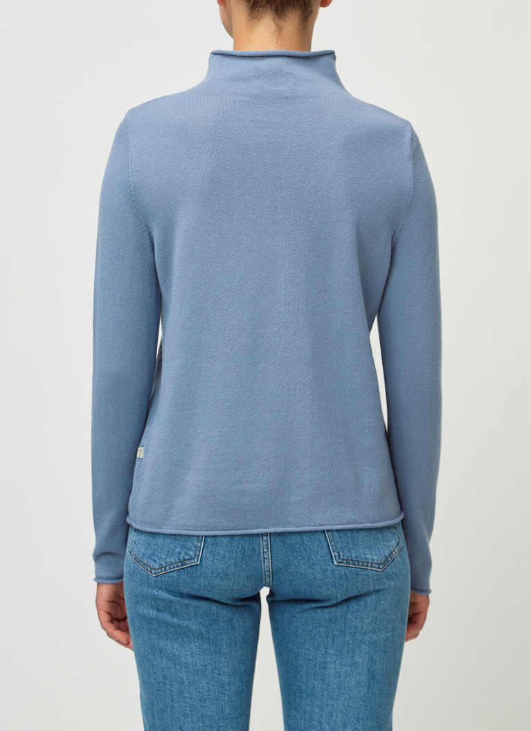Pullover Stehkragen 1/1 Arm, Whale Blue Rückansicht