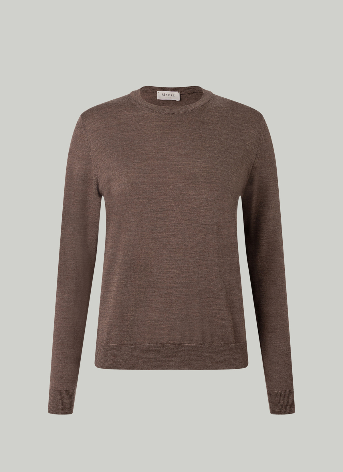 Pullover Rundhals 1/1 Arm, Brownie