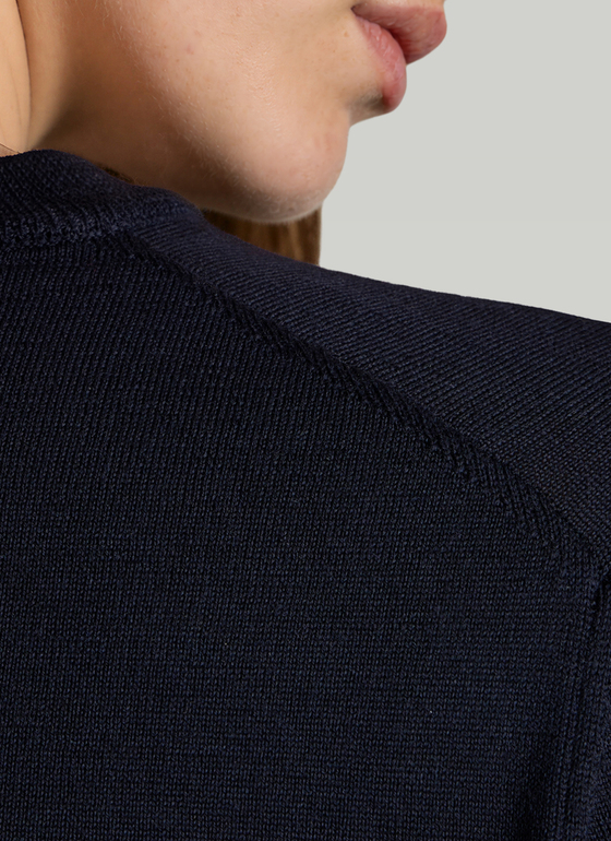 Pullover Rundhals 1/1 Arm Navy Frontansicht