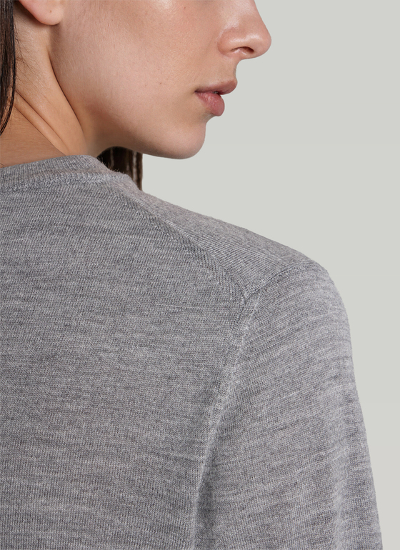 Pullover Rundhals 1/1 Arm Shark Skin Frontansicht