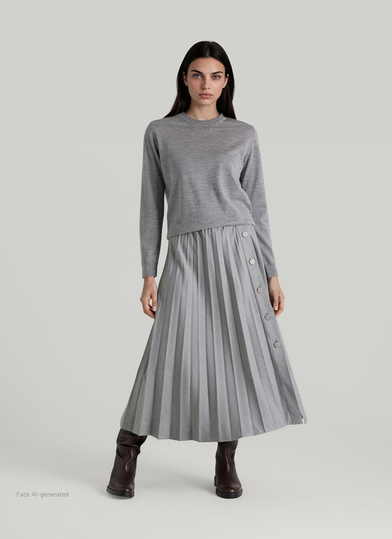 Pullover Rundhals 1/1 Arm Shark Skin Frontansicht
