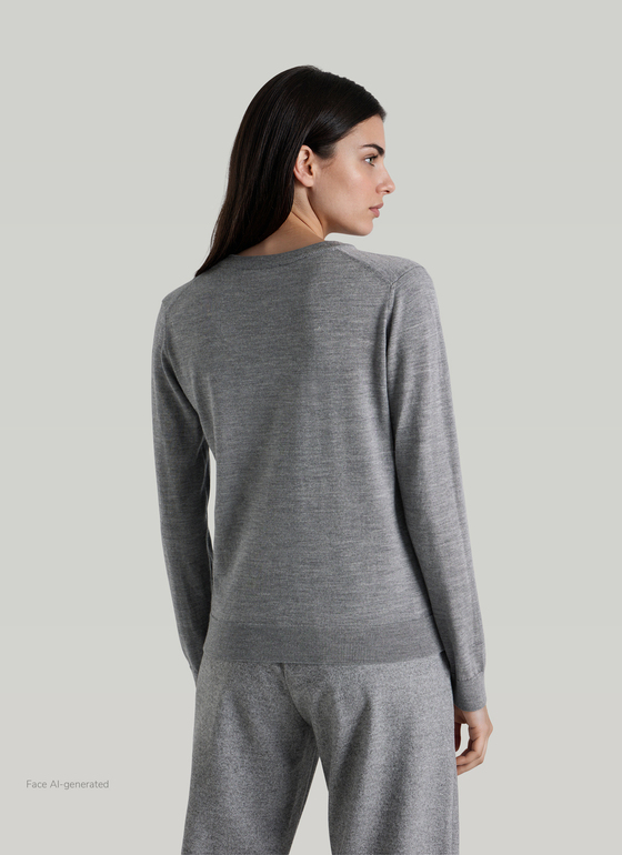 Pullover V-Ausschnitt 1/1 Arm Shark Skin Frontansicht