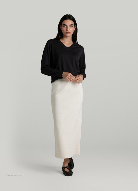 Pullover V-Ausschnitt 1/1 Arm Black Frontansicht