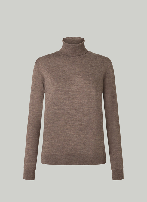 Pullover Rundhals 1/1 Arm, Brownie