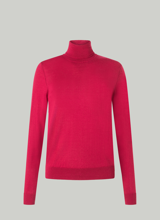 Pullover Rundhals 1/1 Arm Peony Red Frontansicht