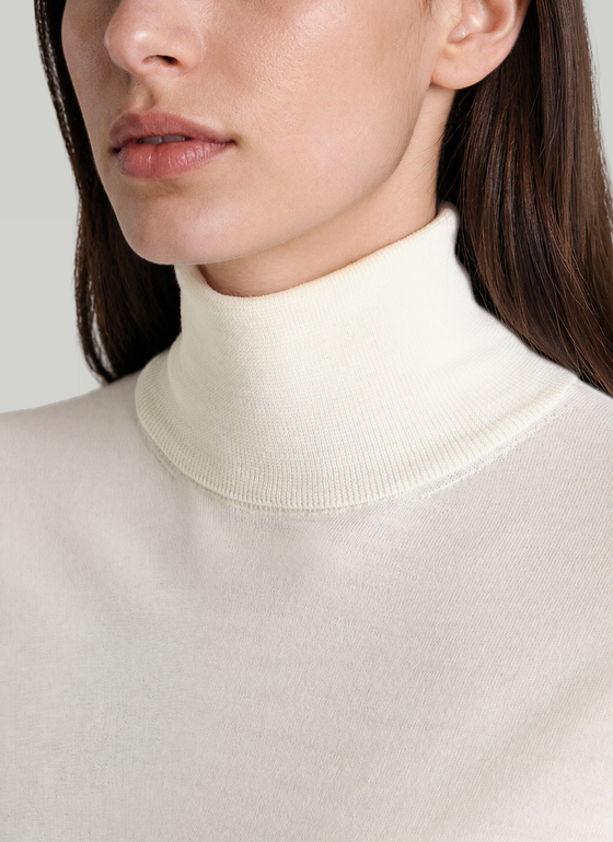 Pullover Rundhals 1/1 Arm New White Frontansicht