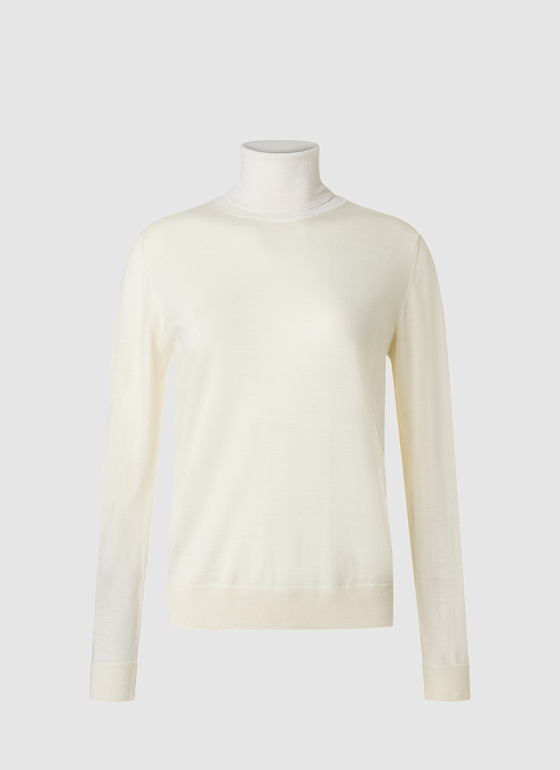 Pullover Rundhals 1/1 Arm New White Frontansicht