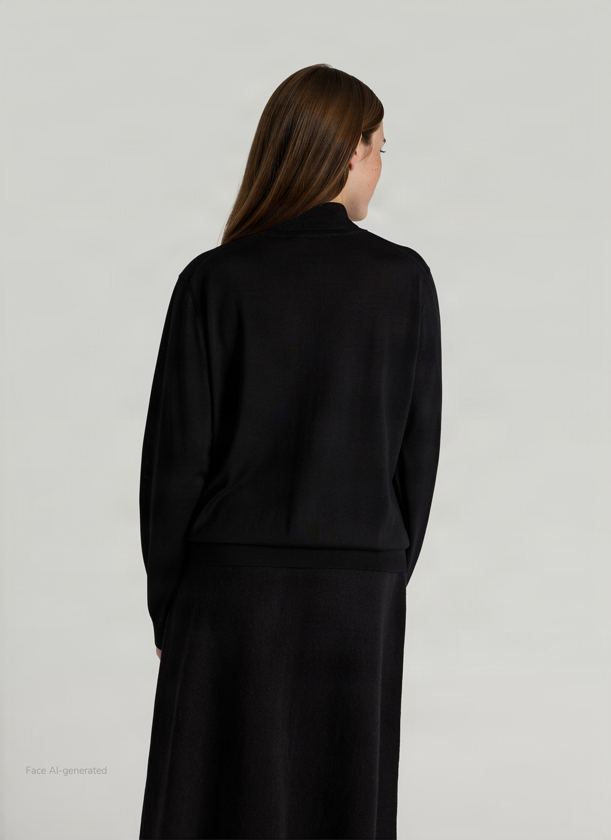Pullover Rundhals 1/1 Arm, Black Rückansicht