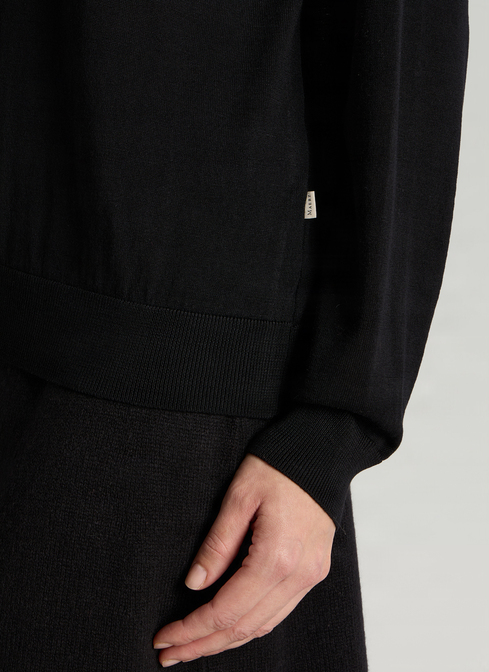 Pullover Rundhals 1/1 Arm, Black Detailansicht 1