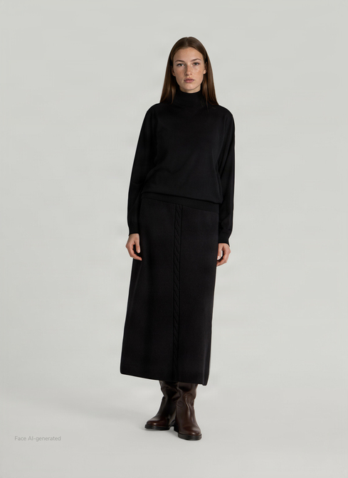 Pullover Rundhals 1/1 Arm, Black Detailansicht 2