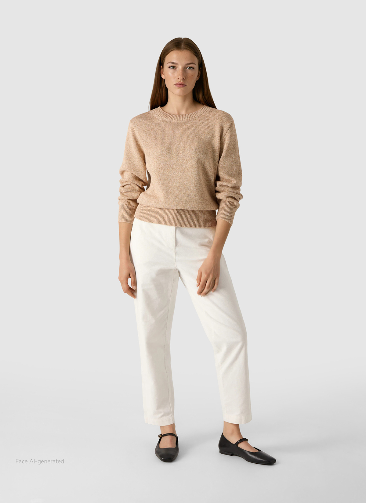 Pullover Rundhals 1/1 Arm, Sesame Detailansicht 2