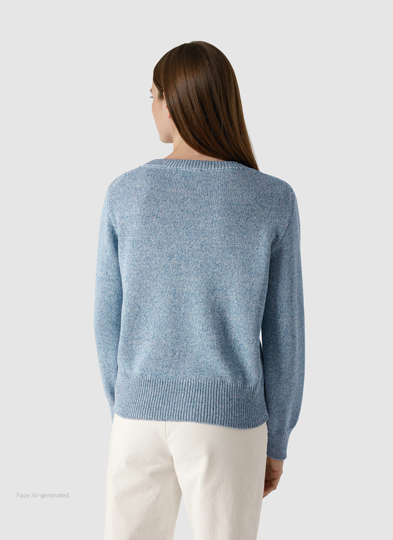 Pullover Rundhals 1/1 Arm Blue Horizon Frontansicht
