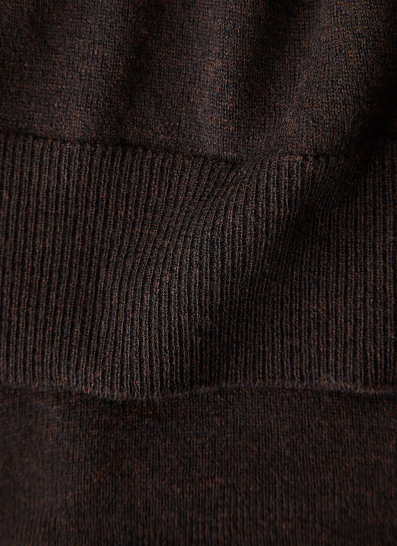 Pullover Stehkragen 1/1 Arm Dark Espresso Frontansicht