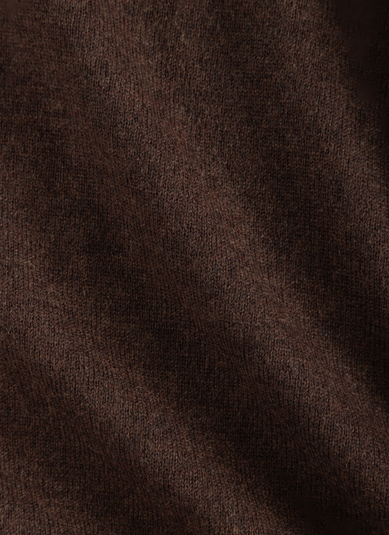 Pullover Stehkragen 1/1 Arm Dark Coffee Frontansicht