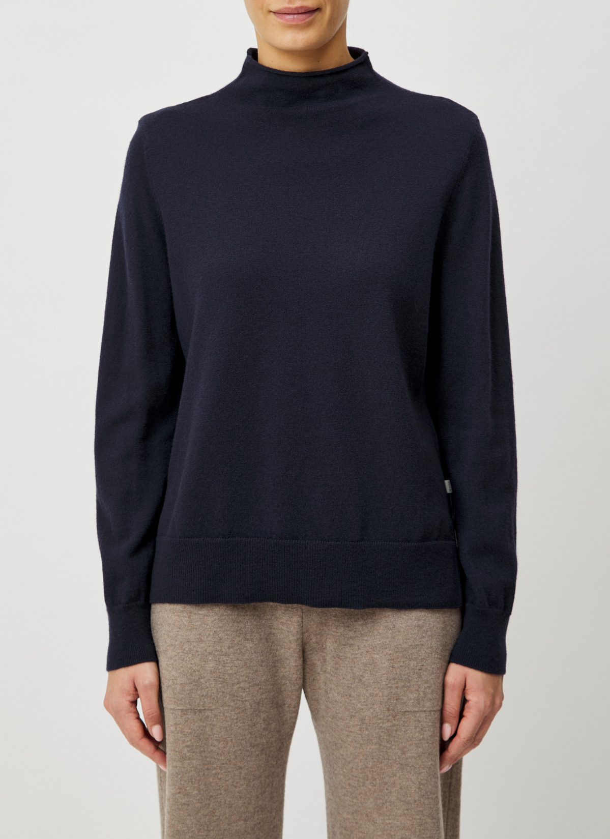 Pullover Stehkragen 1/1 Arm, Navy Frontansicht