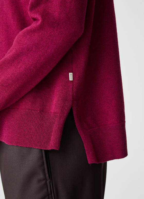 Pullover Stehkragen 1/1 Arm Bordeaux Frontansicht