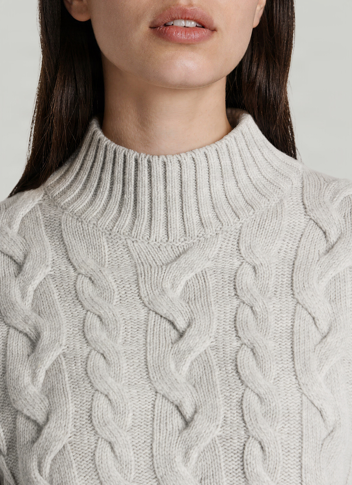 Pullover Rollkragen 1/1 Arm, White Smoke Detailansicht 1