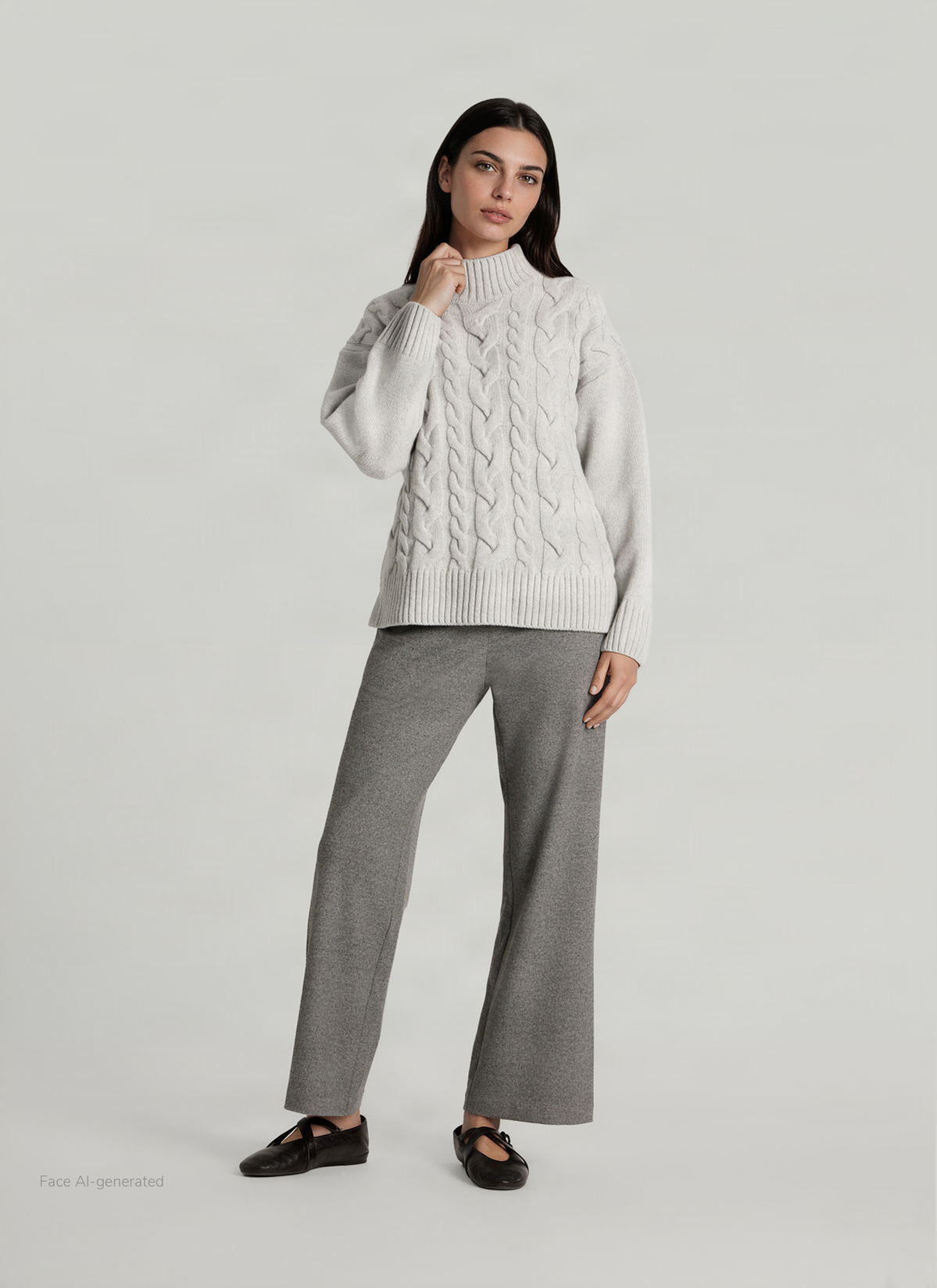 Pullover Rollkragen 1/1 Arm, White Smoke Detailansicht 2