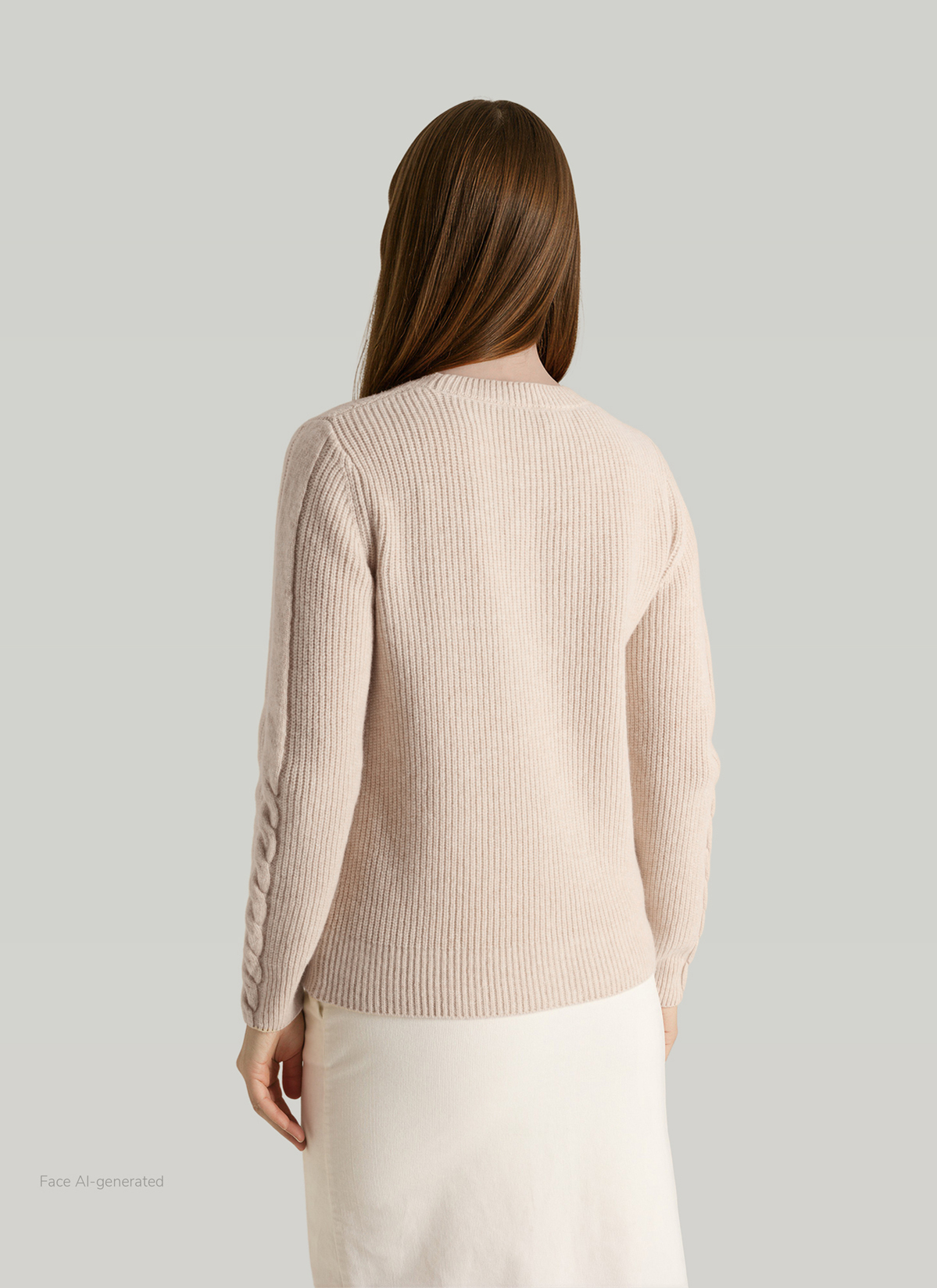 Pullover Rundhals 1/1 Arm, Frosted Dune Rückansicht