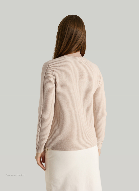 Pullover Rundhals 1/1 Arm Frosted Dune Frontansicht