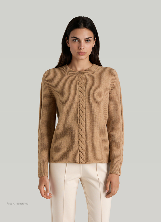 Pullover Rundhals 1/1 Arm Pumpkin Spice Frontansicht