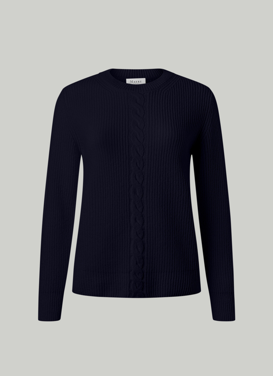 Pullover Rundhals 1/1 Arm Navy Frontansicht