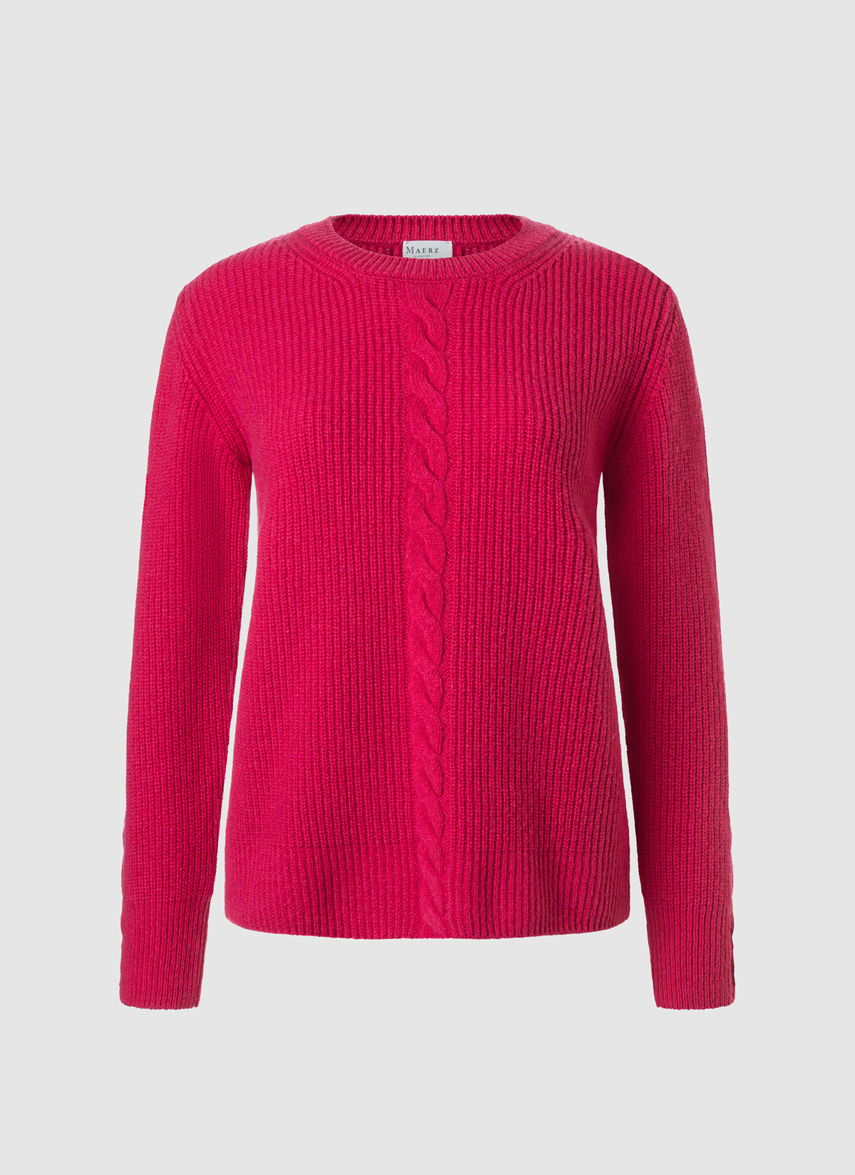 Pullover Rundhals 1/1 Arm, Peony Red Frontansicht